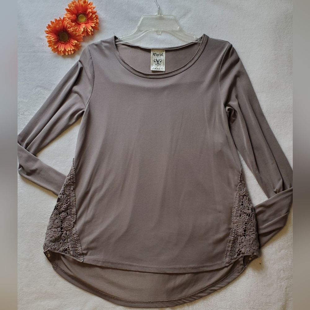 Women's Vocal sz S Gray Long Sleeve Shirt